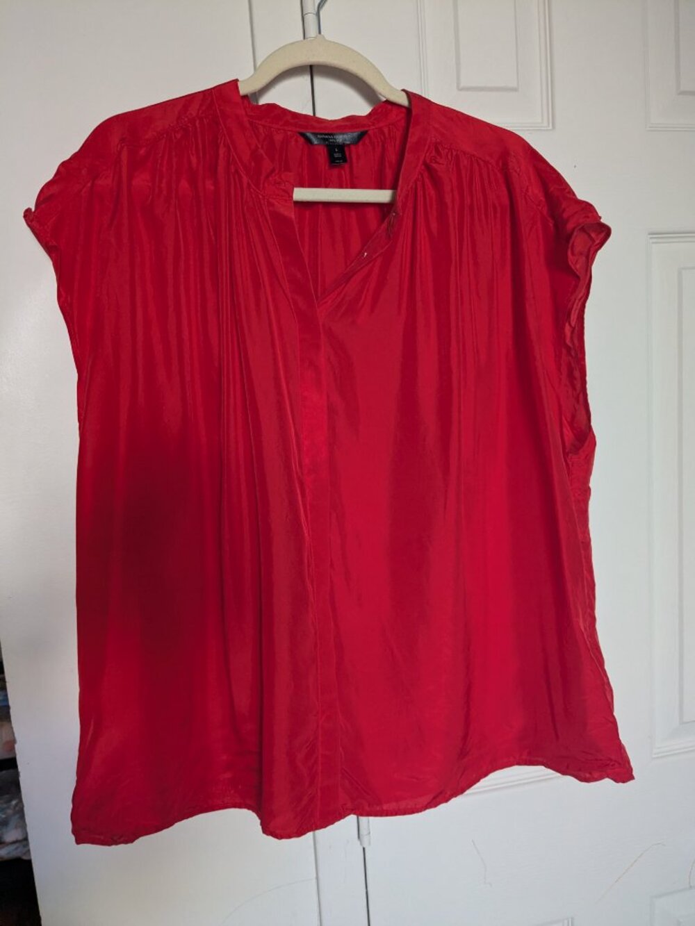 BR Red Silk Blouse